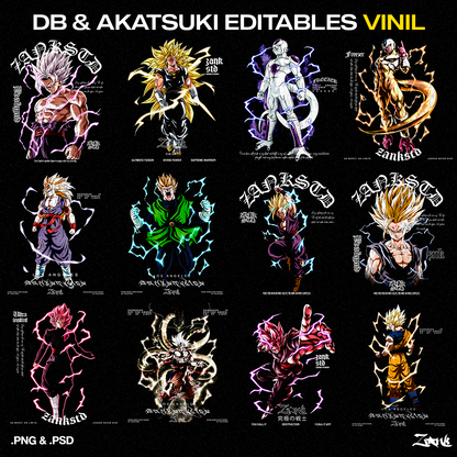 DB x Akatsuki Semitonos DTF y Vinil pack de diseños