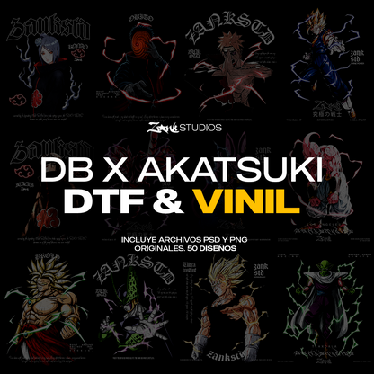 DB x Akatsuki Semitonos DTF y Vinil pack de diseños