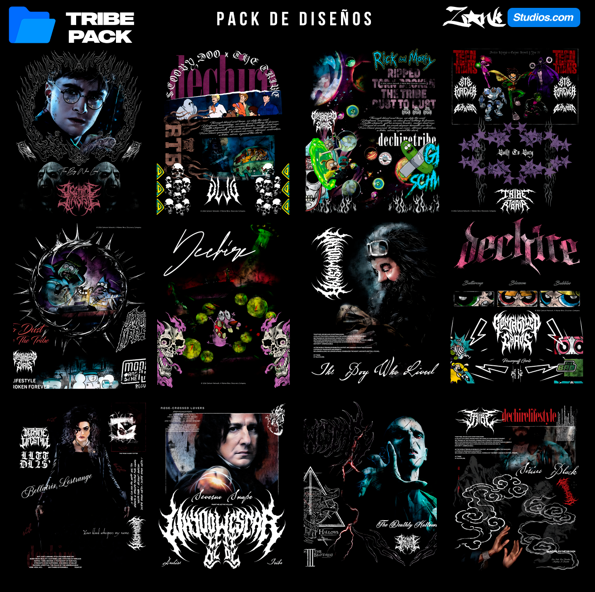 PACK DE DISEÑOS DTF DTG SUBLIMACIÓN Y SERIGRAFÍA 2026