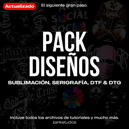 PACK DE DISEÑOS DTF DTG SUBLIMACIÓN Y SERIGRAFÍA 2026